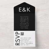 Invitation Tout En Un Bold Big Monogram Simple Wedding (À l'intérieur)