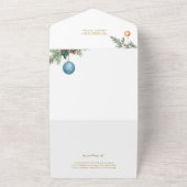 Invitation Tout En Un Bonnes Fêtes Pine Noël Ornement Photo (Dehors)