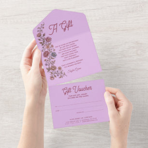 Invitation Tout En Un Bons de réduction vintage colorés à deux fleurs 4