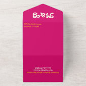 Invitation Tout En Un Bordure Courbe à Rayures Arc-en-ciel - Rose Orange (Dehors)