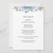 Invitation Tout en Un Bordure de Mariage Hydrangea Bleu Monog (Dos)