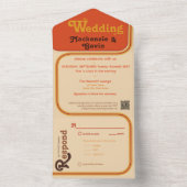 Invitation Tout En Un Bordure incurvée arc-en-ciel - Brown orange (À l'intérieur)