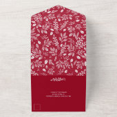 Invitation Tout En Un Botanique blanche sur Mariage de canneberge (Dehors)