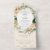 Invitation Tout En Un Botanique Boho Mariage floral (À l'intérieur)