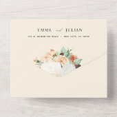 Invitation Tout En Un Botanique Boho Mariage floral (Verso)