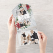 Invitation Tout En Un Botanique classique d'hiver Deux photos (Déchirure)