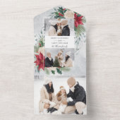 Invitation Tout En Un Botanique classique d'hiver Deux photos (À l'intérieur)