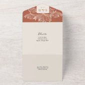 Invitation Tout En Un Botanique Floral Monogramme Terracotta Mariage (Dehors)