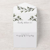 Invitation Tout En Un Botanique Olive Branch Feuille Mariage italien (Dehors)