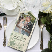 Invitation Tout En Un Botanique Quatre feuilles Clover Green Chartreuse