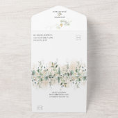 Invitation Tout En Un Botanique Vert et Or | (Dehors)