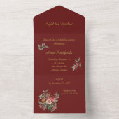 Invitation Tout En Un Bouquet de rose (À l'intérieur)