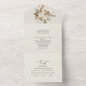 Invitation Tout En Un Bouquet Pampas Beige Mariage Floral Tout en un Inv (À l'intérieur)