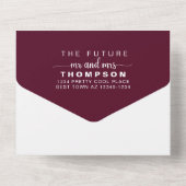 Invitation Tout En Un Bourgogne Design moderne Mariage photo personnalis (Verso)