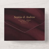 Invitation Tout En Un Bourgogne et Mariage d'or tout en un (Verso)