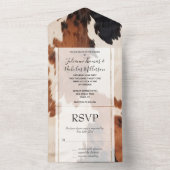 Invitation Tout En Un Brown Black Cream Western Cowhide (À l'intérieur)