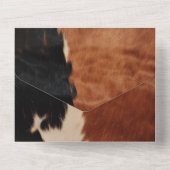 Invitation Tout En Un Brown Noir Sud-Ouest Faux Mariage de la baleine no (Verso)