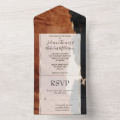 Invitation Tout En Un Brown Noir Sud-Ouest Faux Mariage de la baleine no (À l'intérieur)