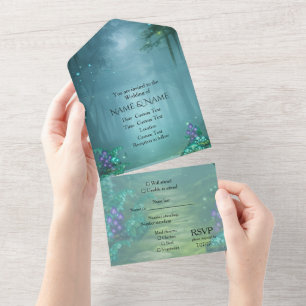 Invitation Tout En Un Brume de forêt enchantée