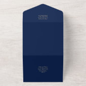 Invitation Tout En Un Budget Agate Blue Gold Wedding Inviter QR Code RSV (Dehors)