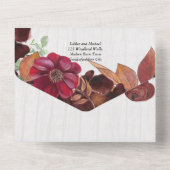 Invitation Tout En Un BUDGET All-in1 Rustique Automne Maroon Bourgogne M (Verso)