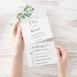 Invitation Tout En Un Budget Botanical Greenery Wedding RSVP<br><div class="desc">Budget Green Herbs - Verdure Foliage Aquarelle Printemps Mariage Elégant et moderne RSVP Invitations sur arrière - plan blanc - comprend belle et élégante typographie script avec feuilles botaniques modernes et verdure pour la célébration spéciale de mariage.</div>