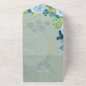 Invitation Tout En Un Budget Dusty Blue Floral Mariage (Dehors)
