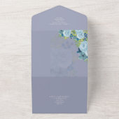 Invitation Tout En Un Budget Dusty Blue Flowers Sage Mariage (Dehors)