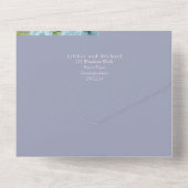 Invitation Tout En Un Budget Dusty Blue Flowers Sage Mariage (Verso)