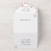 Invitation Tout En Un Budget Floral Coeurs Tout en un mariage Inviter (Dehors)