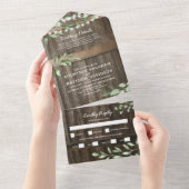 Invitation Tout En Un Budget Rustique Mariage de verdure (Déchirure)