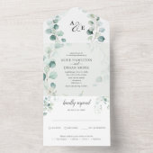 Invitation Tout En Un Budget Rustique Verdure Mariage Eucalyptus Sage (À l'intérieur)