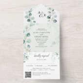 Invitation Tout En Un Budget Rustique Verdure Mariage Eucalyptus Sage (À l'intérieur)
