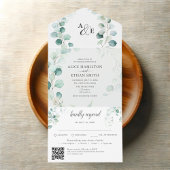 Invitation Tout En Un Budget Rustique Verdure Mariage Eucalyptus Sage