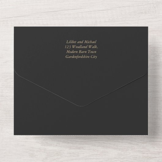 Invitation Tout En Un BUDGET Tones de Terre Mariage Abstrait (Verso)