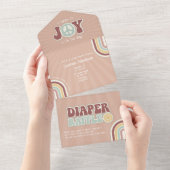 Invitation Tout En Un Bundle Joy Peace Muted Diaper Raffle (Déchirure)