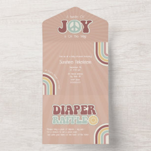 Invitation Tout En Un Bundle Joy Peace Muted Diaper Raffle