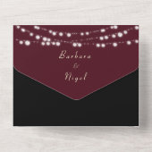 Invitation Tout En Un Burgundy Black Gold String Mariage (Verso)