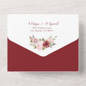 Invitation Tout En Un Burgundy Blush Dusty Rose FlorMariage (Verso)