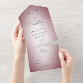 Invitation Tout En Un Burgundy Minimale & Blur Blanc Moderne Sans Dîner (Déchirure)