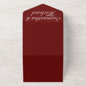 Invitation Tout En Un Burgundy Red Clean simple mariage (Dehors)