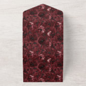 Invitation Tout En Un Burgundy Rouge Blush Floral Mariage (Dehors)