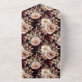 Invitation Tout En Un Burgundy Rouge Blush Floral Mariage (Dehors)