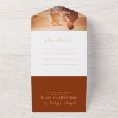 Invitation Tout En Un Burnt Orange Minimal Photo Mariage QR Code (Dehors)