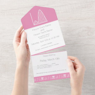 Invitation Tout En Un Ça S'Additionne en Rose Pétale