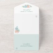 Invitation Tout En Un Cactus Mariage de corail géométrique Succulent (Dehors)