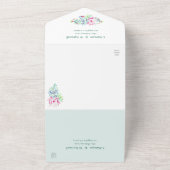 Invitation Tout En Un Cactus Mariage Géométrique Succulent rose (Dehors)