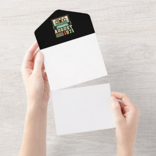 Invitation Tout En Un Cadeau d'anniversaire d'août 51 ans Vintage 1971 5