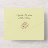 Invitation Tout En Un Cadre rose - Mariage jaune céleste (Verso)