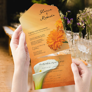 Invitation Tout En Un Cala Lily & Marigolds All in One Mariage mexicain
